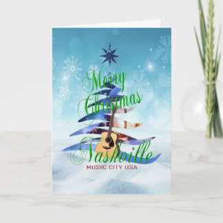 Cartão De Festividades Merry Christmas Nashville Christmas Card - BLU