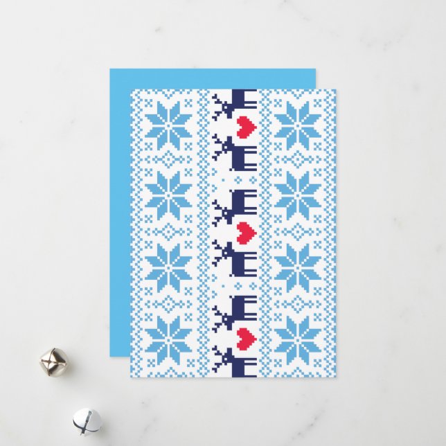 Cartão De Festividades Merry Christmas pattern 2 (Frente/Verso In Situ)