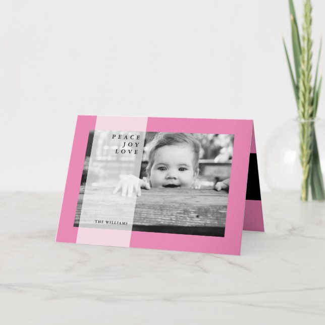 Cartão De Festividades MERRY CHRISTMAS Peace Joy Love (Frente)