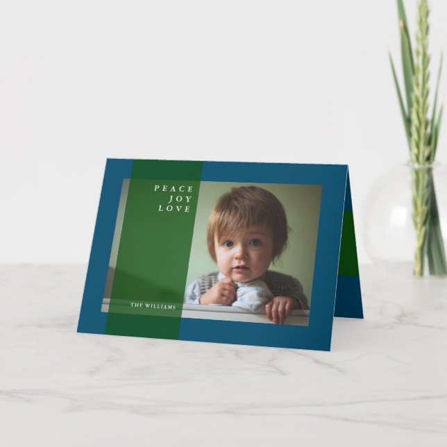 Cartão De Festividades MERRY CHRISTMAS Peace Joy Love (Frente)