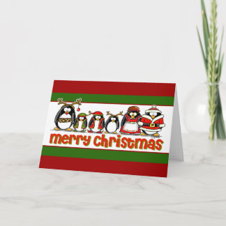 Cartão De Festividades Merry Christmas Penguins
