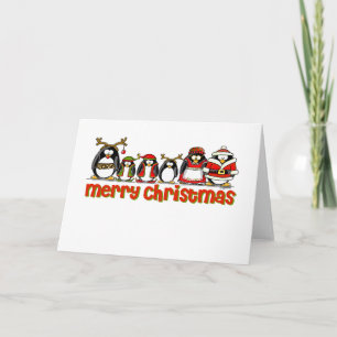 Cartão De Festividades Merry Christmas Penguins