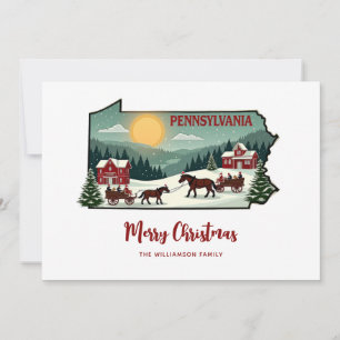 Cartão De Festividades Merry Christmas Pensilvânia State Personalizado