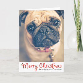 Cartão De Festividades Merry Christmas Pet Dog | Photo Holiday Greeting