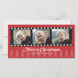 Cartão De Festividades Merry Christmas Photo Card for 3 photos