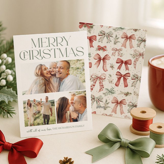 Cartão De Festividades Merry Christmas Photo Collage (Criador carregado)