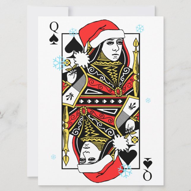 Cartão De Festividades Merry Christmas Queen of Spades (Frente)