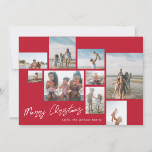 Cartão De Festividades MERRY CHRISTMAS RED 9 Colagem de Fotografias M