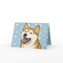 Merry Christmas Red Shiba Inu Customizable Card