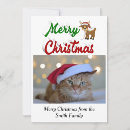 Cartão De Festividades Merry Christmas Reindeer - roteiro de fotos