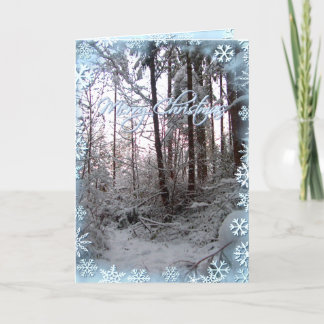 Cartão De Festividades MERRY CHRISTMAS SNOW SCENE de SHARON SHARPE