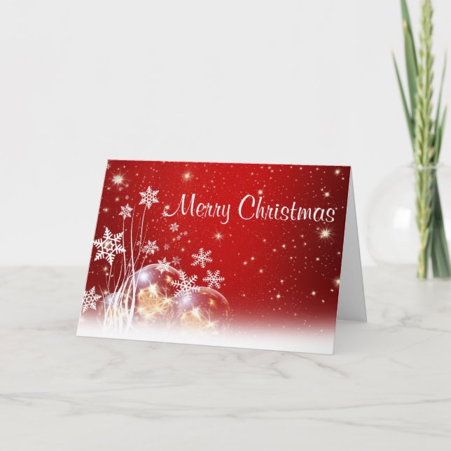 Cartão De Festividades Merry Christmas Snowflake Folded Holiday Cards (Frente)