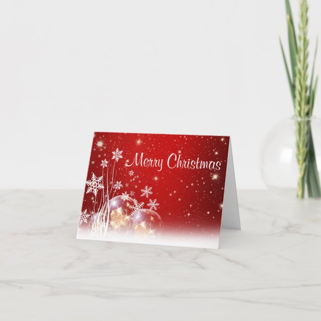 Cartão De Festividades Merry Christmas Snowflake Folded Holiday Cards (Frente)