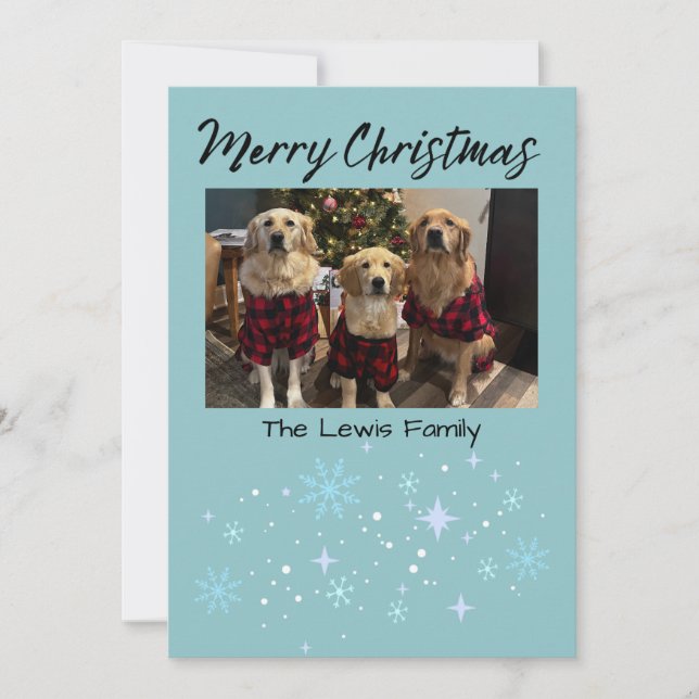 Cartão De Festividades Merry Christmas Snowflake Photo Card (Frente)