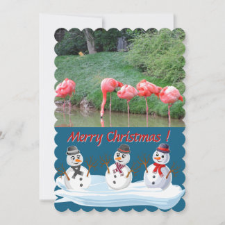 Cartão De Festividades Merry Christmas snowman 1 photo custom