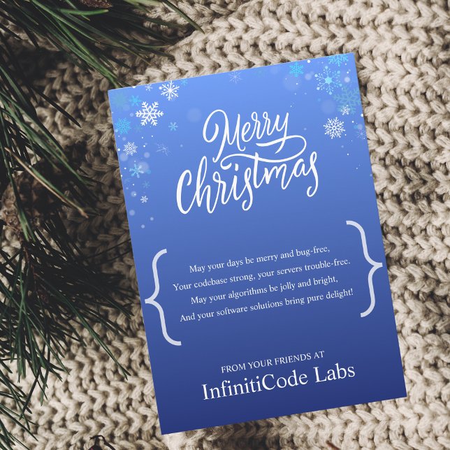 Cartão De Festividades Merry Christmas Software Development Company (Criador carregado)