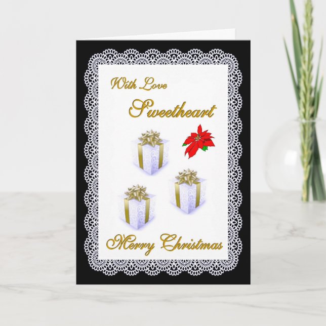 Cartão De Festividades Merry Christmas / Sweetheart (Frente)