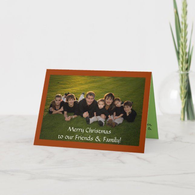 Cartão De Festividades Merry Christmas to our Friends & Family (Frente)