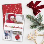 Cartão De Festividades Merry Christmas Tree Brush Script 3 Photo Collage<br><div class="desc">Designed by fat*fa*tin. Easy to customize with your own text,  photo or image. For custom requests,  please contact fat*fa*tin directly. Custom charges apply.

www.zazzle.com/fat_fa_tin
www.zazzle.com/color_therapy
www.zazzle.com/fatfatin_blue_knot
www.zazzle.com/fatfatin_red_knot
www.zazzle.com/fatfatin_mini_me
www.zazzle.com/fatfatin_box
www.zazzle.com/fatfatin_design
www.zazzle.com/fatfatin_ink</div>