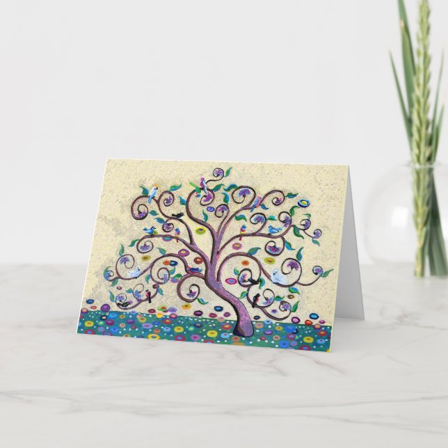 Cartão De Festividades Merry Christmas Tree of Life (Frente)