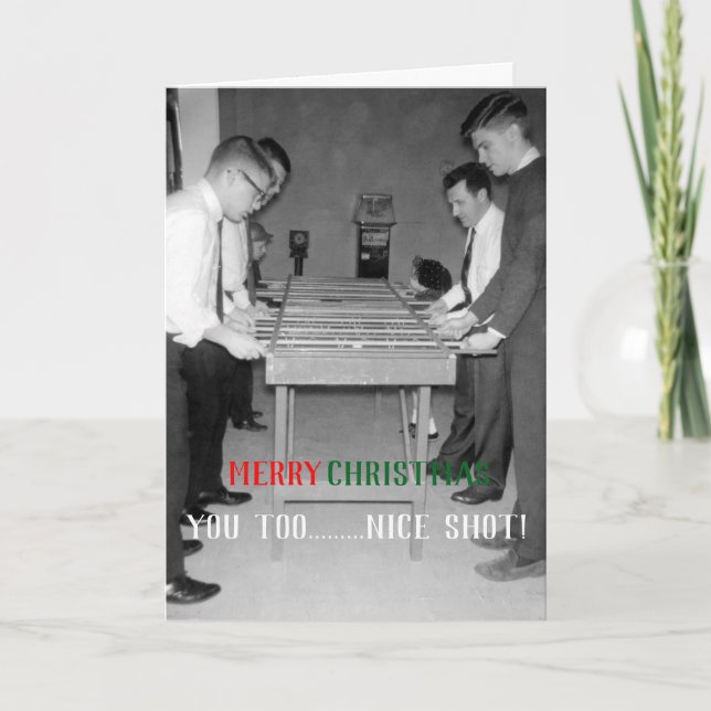 CARTÃO DE FESTIVIDADES MERRY CHRISTMAS VINTAGE FOOSBALL FUZBOLL FOTO (Frente)