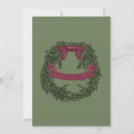 Cartão De Festividades Merry Christmas Wreath Card