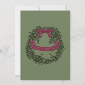 Cartão De Festividades Merry Christmas Wreath Card