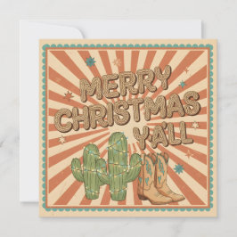 Cartão De Festividades Merry Christmas Y’all Boho Western Card