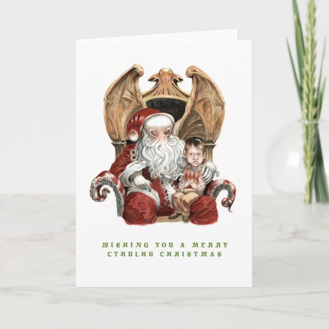 Cartão De Festividades Merry Cthulhu Christmas Card (Frente)