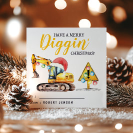 Cartão De Festividades Merry Diggin' Christmas | Construction Theme Class