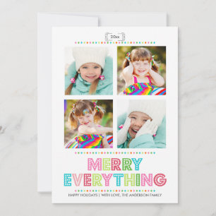 Cartão De Festividades Merry Everything Collage Photo Holidays Card