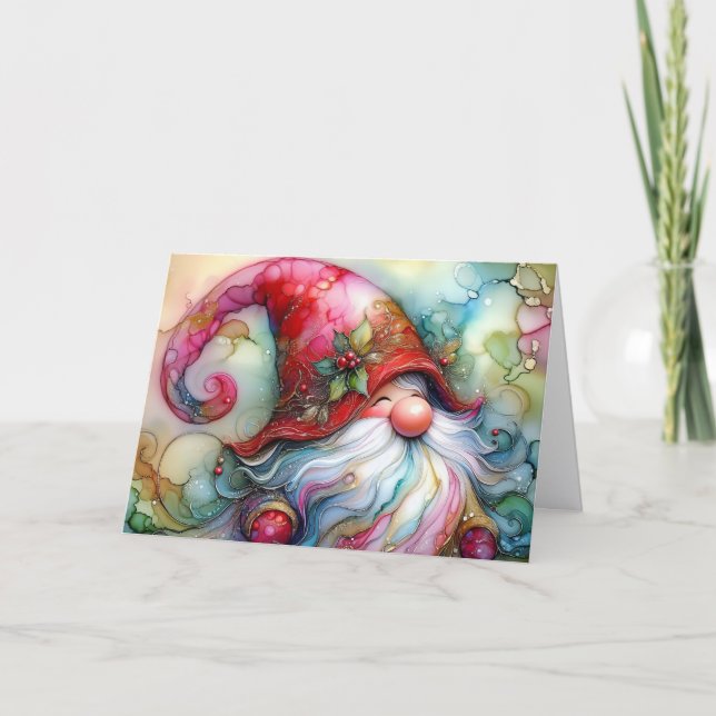 Cartão De Festividades Merry Gnome Christmas (Frente)