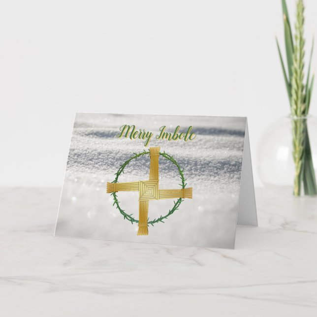 Cartão De Festividades Merry Imbolc Pagan Wiccan Holiday Greeting Card (Frente)
