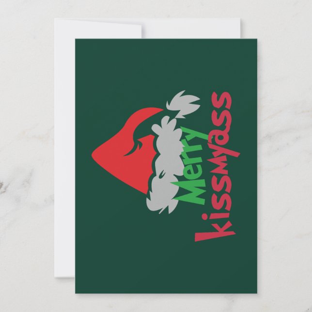 Cartão De Festividades Merry Kissmyass Funny Holiday Card (Frente)