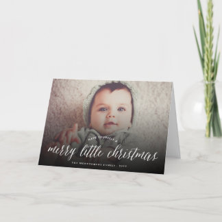 Cartão De Festividades Merry Little Christmas Modern Typography Photo