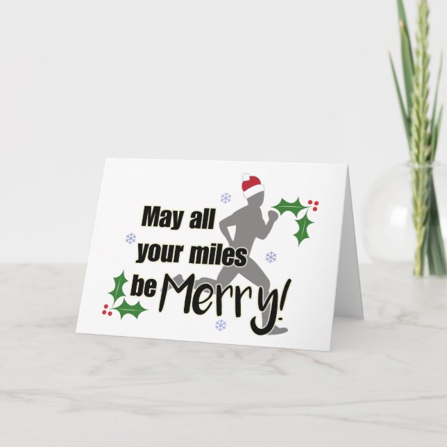 Cartão De Festividades Merry Miles 2.0 Holiday Runner's Christmas Card (Frente)
