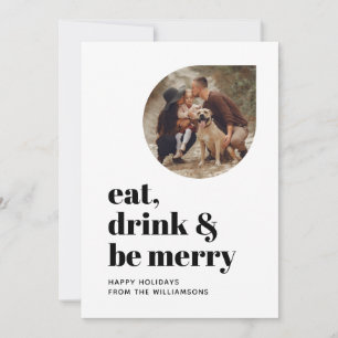 Cartão De Festividades Merry Modern Minimalist Family Photo 2021