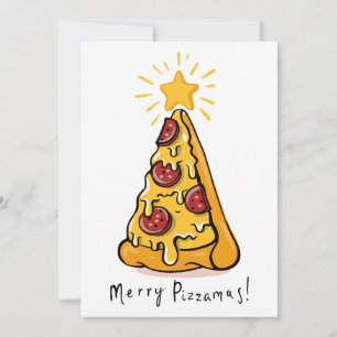 Cartão De Festividades Merry Pizzamas - Uma Fatia Festiva de Alegria!