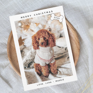 Cartão De Festividades Merry Woofmas Minimalista Moderna 