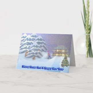 Cartão De Festividades Merry Xmas and a Happy new Year
