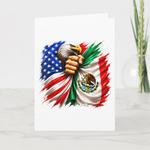 Cartão De Festividades Mês da Herança Hispânica Bandeira EUA México