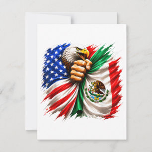 Cartão De Festividades Mês da Herança Hispânica Bandeira EUA México