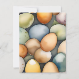 Cartão De Festividades Mês Nacional do Ovo Janeiro B - Aquarelas