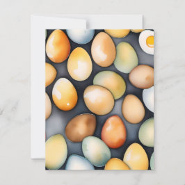 Cartão De Festividades Mês Nacional do Ovo Janeiro C - Aquarelas