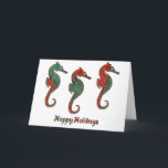 Cartão De Festividades Metallic Christmas Seahorse Trio<br><div class="desc">Christmas with a twist..  tropical themed holiday items for those of us who live in  warmer climates and won't be seeing snow in person for the  holidays. Christmas is a spirit,  not a temperature!</div>