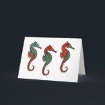 Cartão De Festividades Metallic Christmas Seahorse Trio<br><div class="desc">Christmas with a twist..  tropical themed holiday items for those of us who live in  warmer climates and won't be seeing snow in person for the  holidays. Christmas is a spirit,  not a temperature!</div>