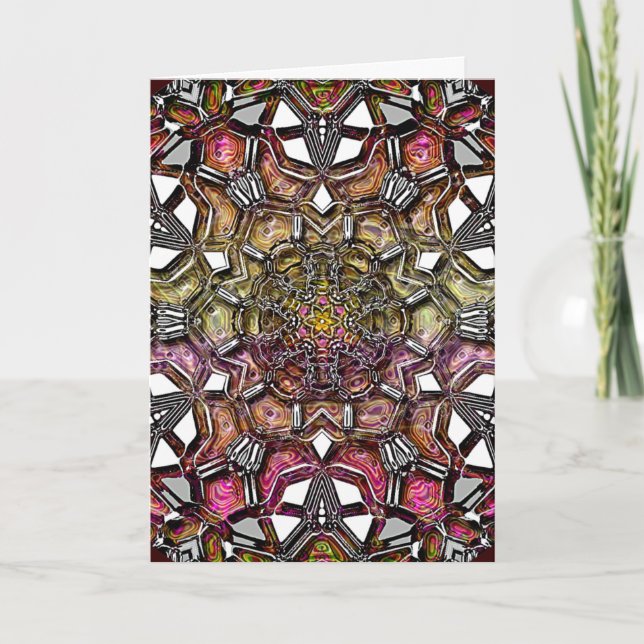 Cartão De Festividades Metallic Crystal Mandala (Frente)