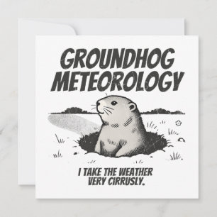 Cartão De Festividades Meteorologia Groundhog Day Groundhog