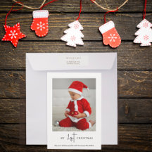 Meu 1º Natal Single Foto | Minimalista Moderno