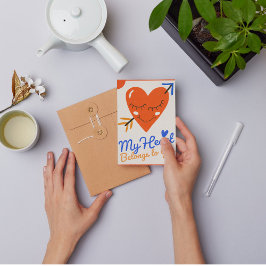 Cartão De Festividades Meu Coração Pertence a Você